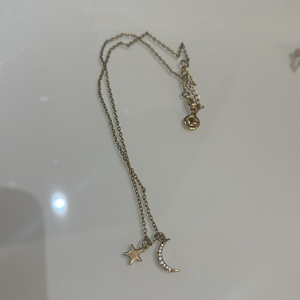 C Wonder sun & moon gold tone adjustable necklace